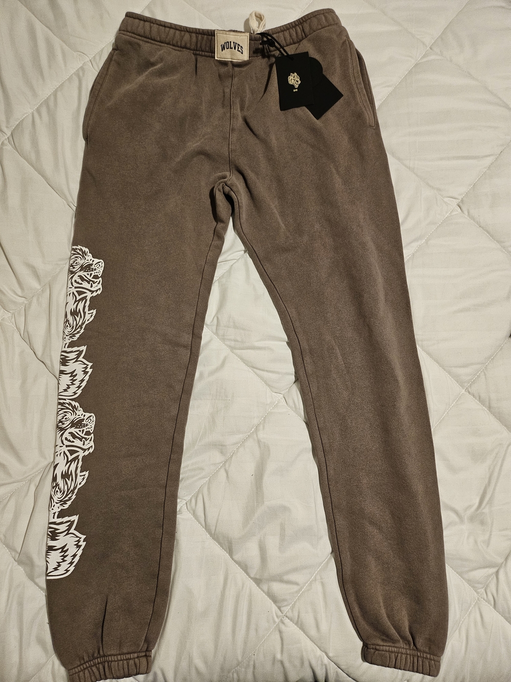 Darc Sport Brown Track Joggers with White Side Graphic